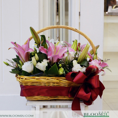 lily flower basket