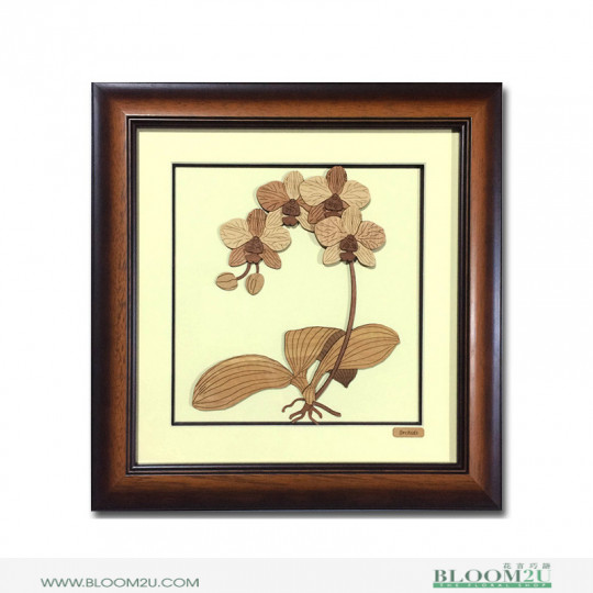 Phalaenopsis Orchid Corporate Wooden Veneer Gift