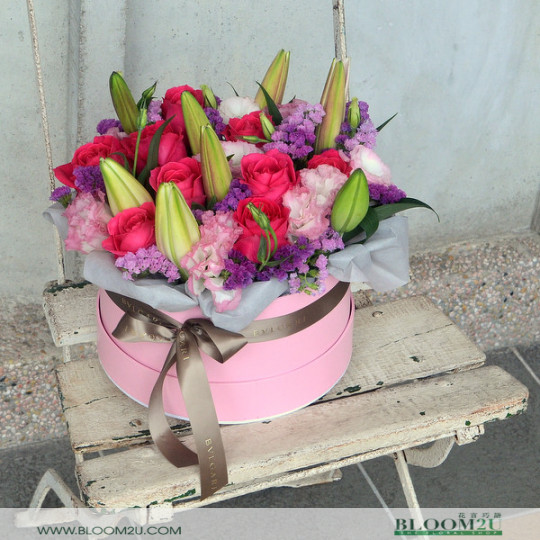 Lilies and Roses in a Box