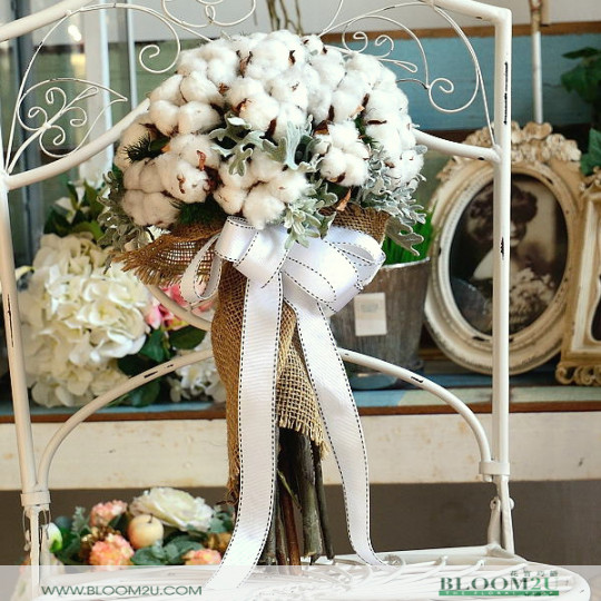 Cotton Flowers Bridal Bouquet